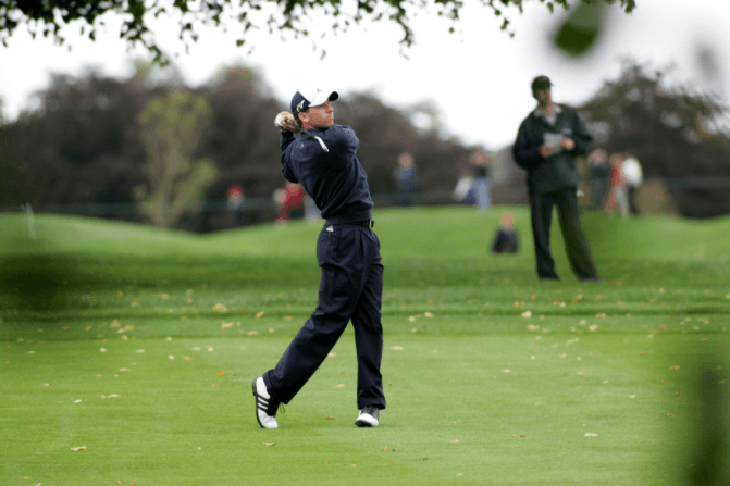 A lad playing golf at Mount Juliet Golf Course