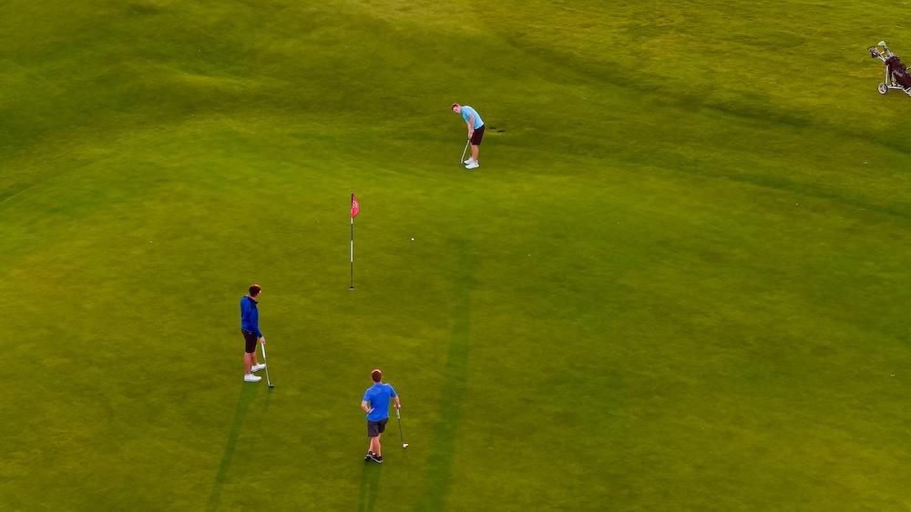 A view of a group of golfers at Mount Juliet Estate as part of corporate golf days in Ireland.